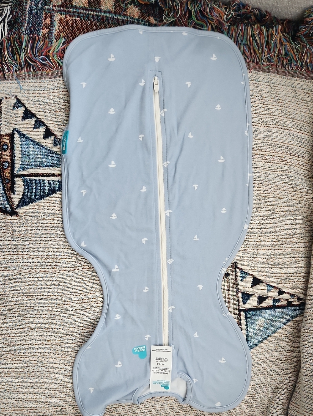 Love to Dream Never Used Newborn Size Swaddle Sleep Sack Sailboat Print